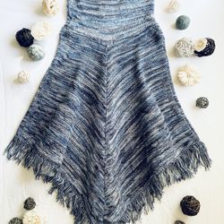 Blue Poncho Scarf