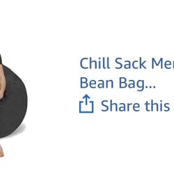 Chill Sack Memory Foam Bean Bag Chair, 3-Feet, Grey Micro Suede