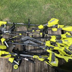 RYOBI 18v And 40V String Trimmer Lot Of 14