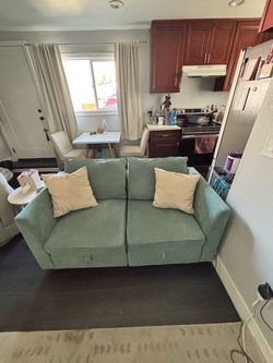 Teal Storage Loveseat Sofa