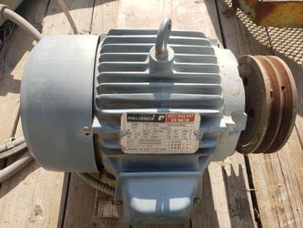 5 horsepower 3 phase reliance air compressor motor
