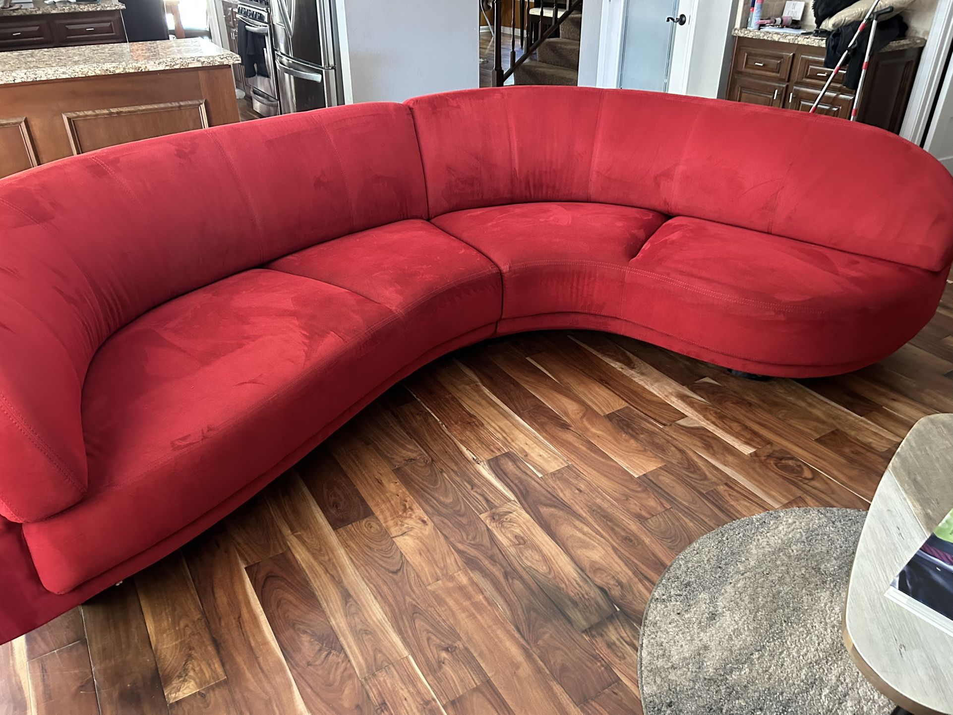Italian Red Sectional Sofa - Seats 6