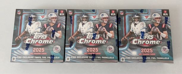 2025 Topps Chrome Football NFL Fanatics Exclusive Mega Box NEW/SEALED x3
