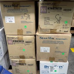 Various XL Nitrile Gloves (18 Cases)(1000 Gloves/Case) Duraskin, StarMed, Microflex