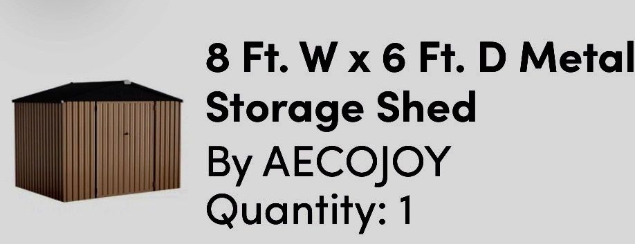 BRAND NEW IN BOX—6x8 STEEL SHED—PAID $480.00BEST OFFER OR 300.00