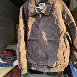 Brown Suede Leather Timber Trail Jacket Size Large 