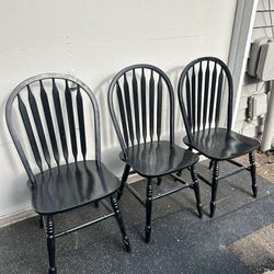 Three Black Dining room Chairs