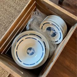 Corelle Golden Butterfly Breakfast Plates,Cups and Saucers.