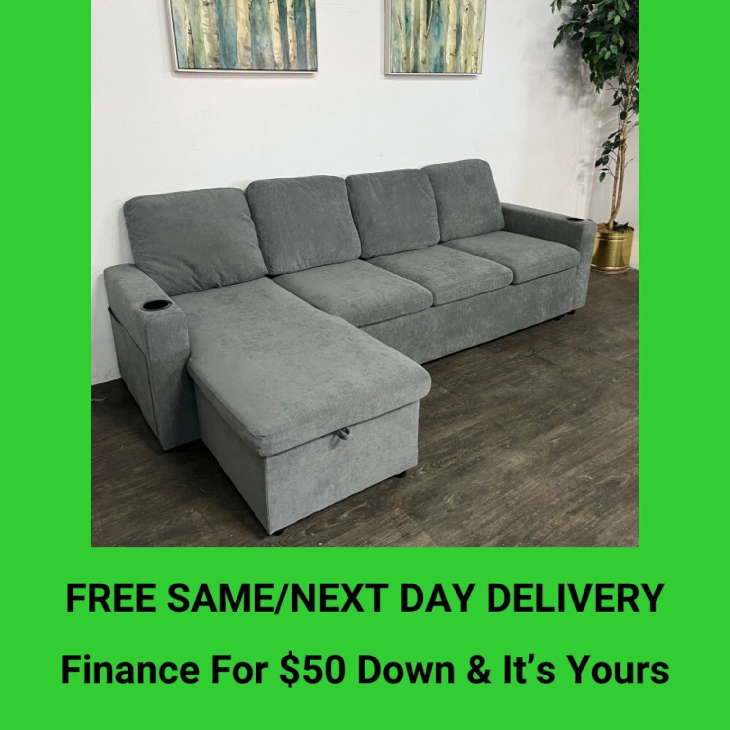 Sectional Couch Pullout Sofa | Free Delivery!