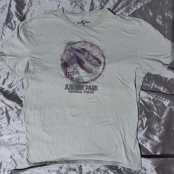Jurassic Park T Shirt Mens X-Large Graphic Tee Universal Studios Beige XL TREX s