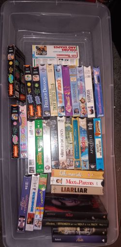 VHS tapes and books