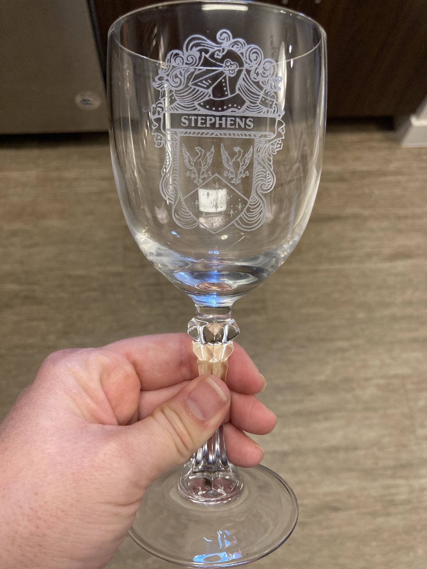 Personalized Wine Glasses - “Stephens” Family Crest