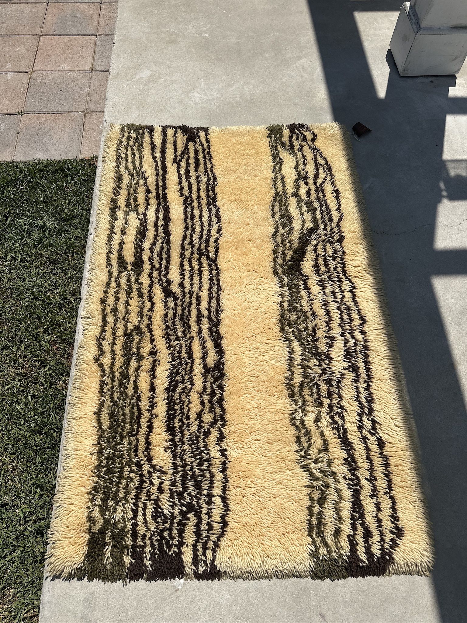 Vintage Rya Rug - extremely rare with tag still intact