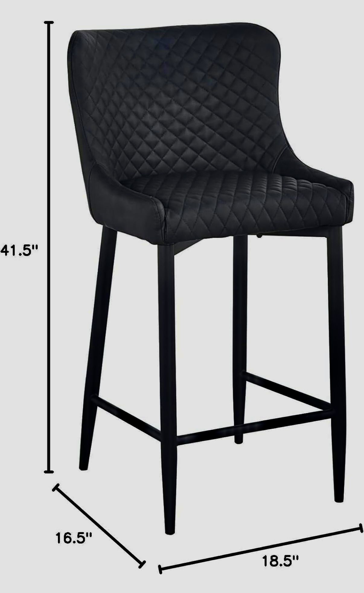 Neos Modern Furniture Contemporary Upholstered Barstool with Tufted Seat, Set of 2