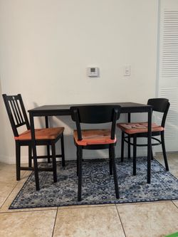 Dining table and chairs