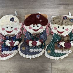 Vintage Fabric Christmas Stockings