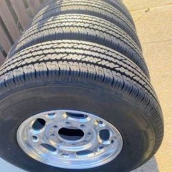 CHEVY 8 LUG WHEEL-SET - LT 245 75 16 BRIDGESTONE