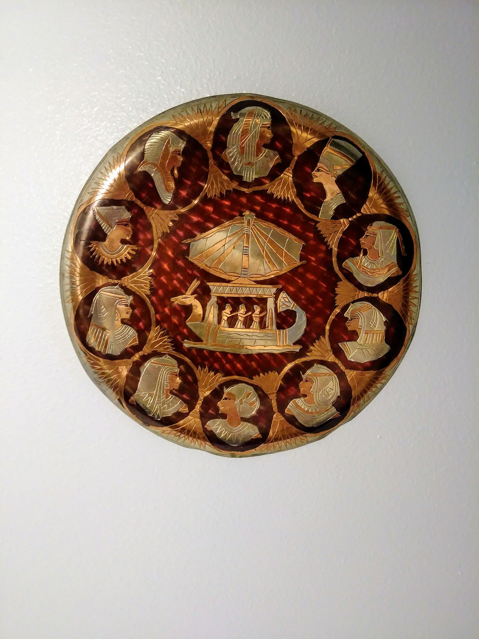 Egyptian copper brass wall plate