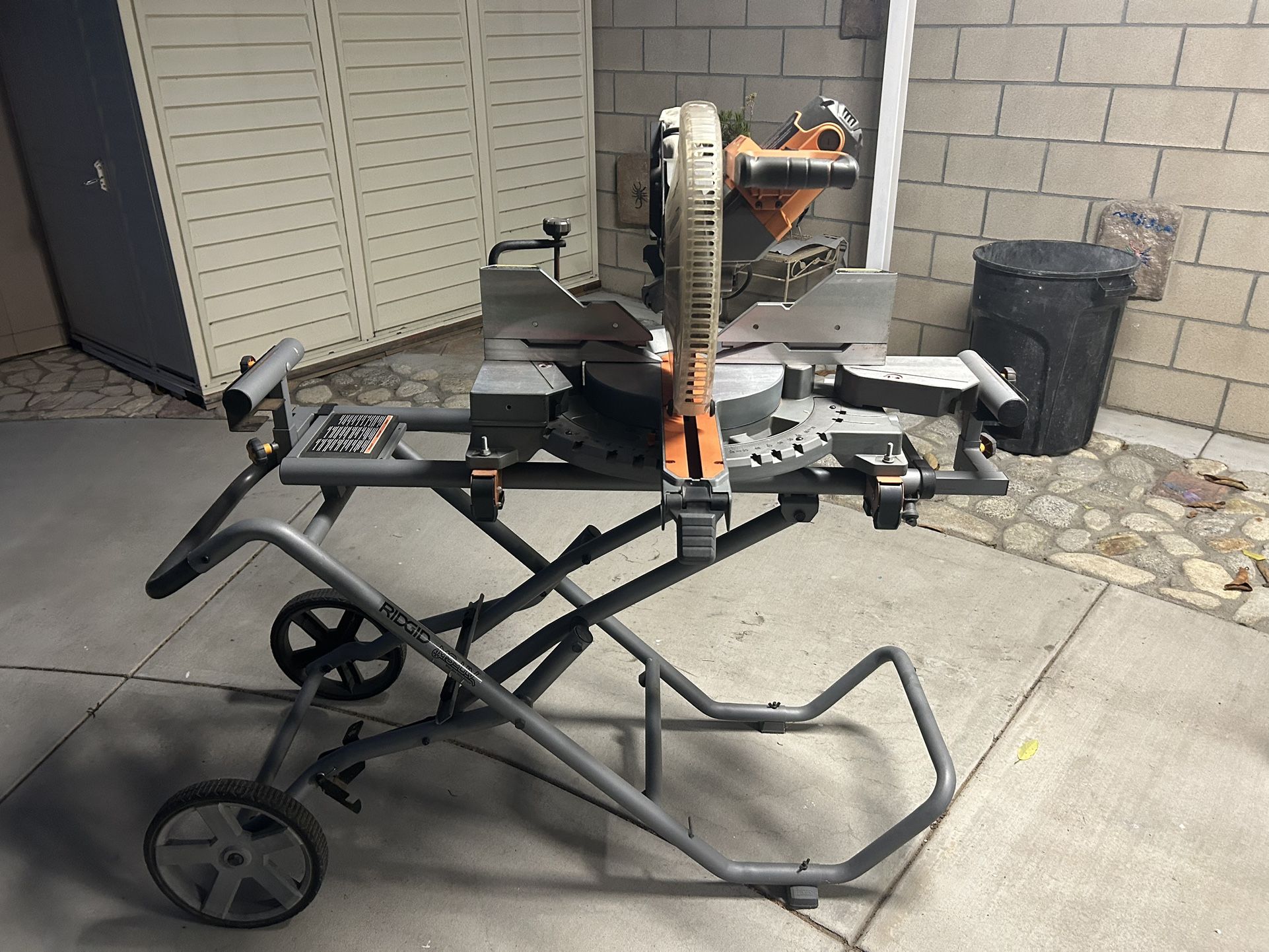 15 Amp 12 in. Corded Sliding Miter Saw and Universal Mobile Miter Saw Stand with Mounting Braces