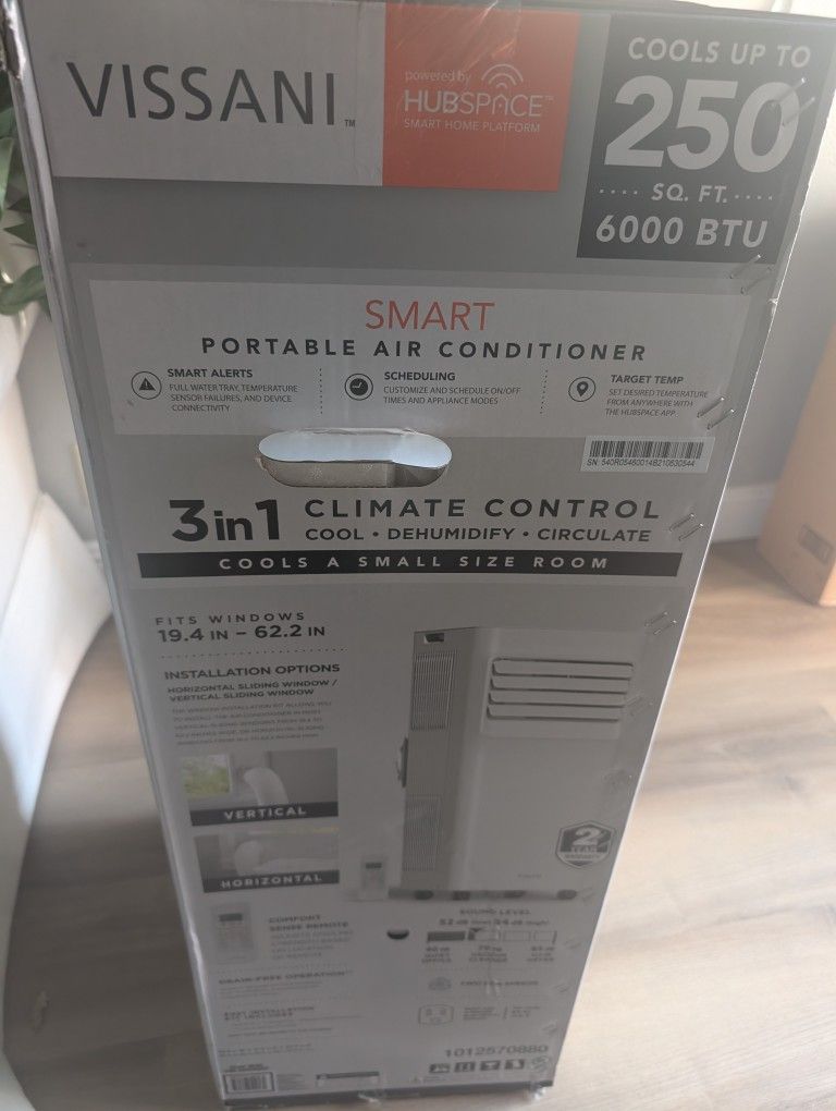 Brand New Vissani 6k BTU Smart App Controlled Portable Air conditioner AC