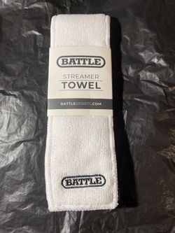 BATTLE White Streamer Towel 22” NWT