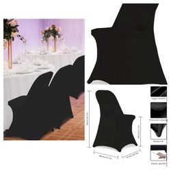 Stretch Spandex Folding Chair Covers 30PCS Universal Fitted Chair Cover Protector for Wedding,Party, Banquet, Holidays, Celebration, Decoration (Black