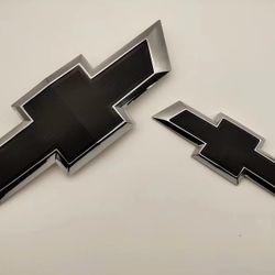 Each 25$: Fit 2015-2020 Chevrolet Tahoe Suburban All Black Bowtie Emblems Front or Rear