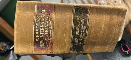 1949 Webster's New International Dictionary Second Edition Unabridged with antique stand