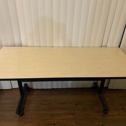 Kobe 60” Mobile Training Table – Maple (2 Available) – Sturdy, Great as Desk or Work Table