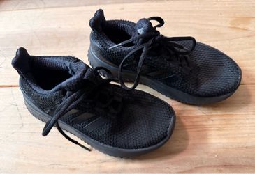 Kids Adidas Cloudfoam Shoes Black Size 1