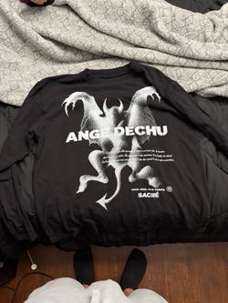 Sacré Ange Déchu Black Graphic Sweatshirt