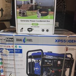 DuroMax XP5500EH 5,500-Watt Dual Fuel Portable Generator and Power Cord