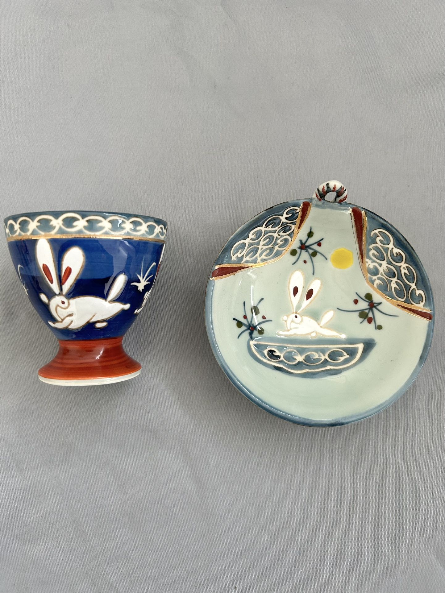 Japanese Authentic Gold Paint Rabbit Small Plate