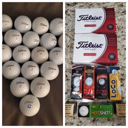 NEW GOLF BALLS IN ORIGINAL BOXES ALSO TITLEIST  GOLF BALLS USED 1 TIME