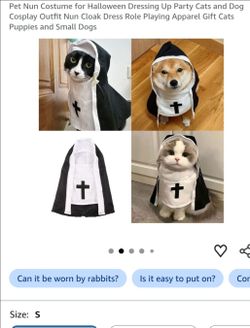 Pet halloween nun costume