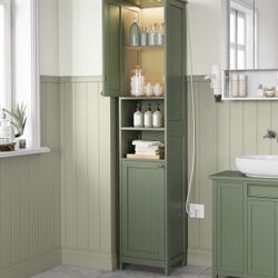 Tall Storage Cabinet with Lights