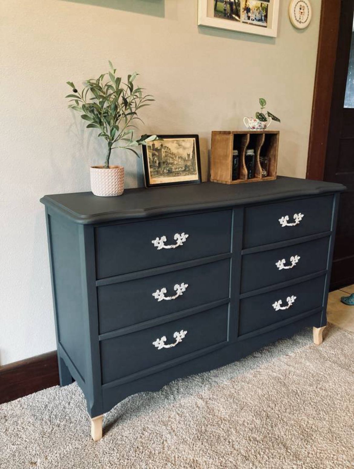 Refinished Vintage Dresser, Solid Wood