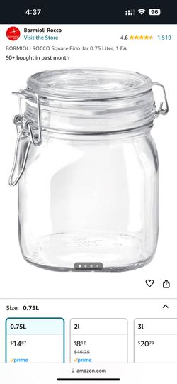 BORMIOLI ROCCO Square Fido Jar 0.75 Liter