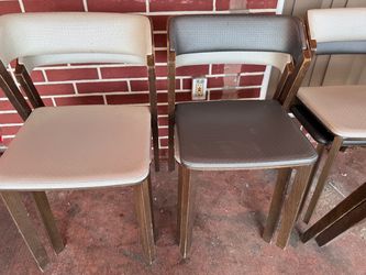 11 chairs wood/leather