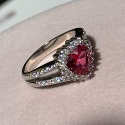 925 Sterling Silver  Heart Ring 💍 💕size 7 3/4