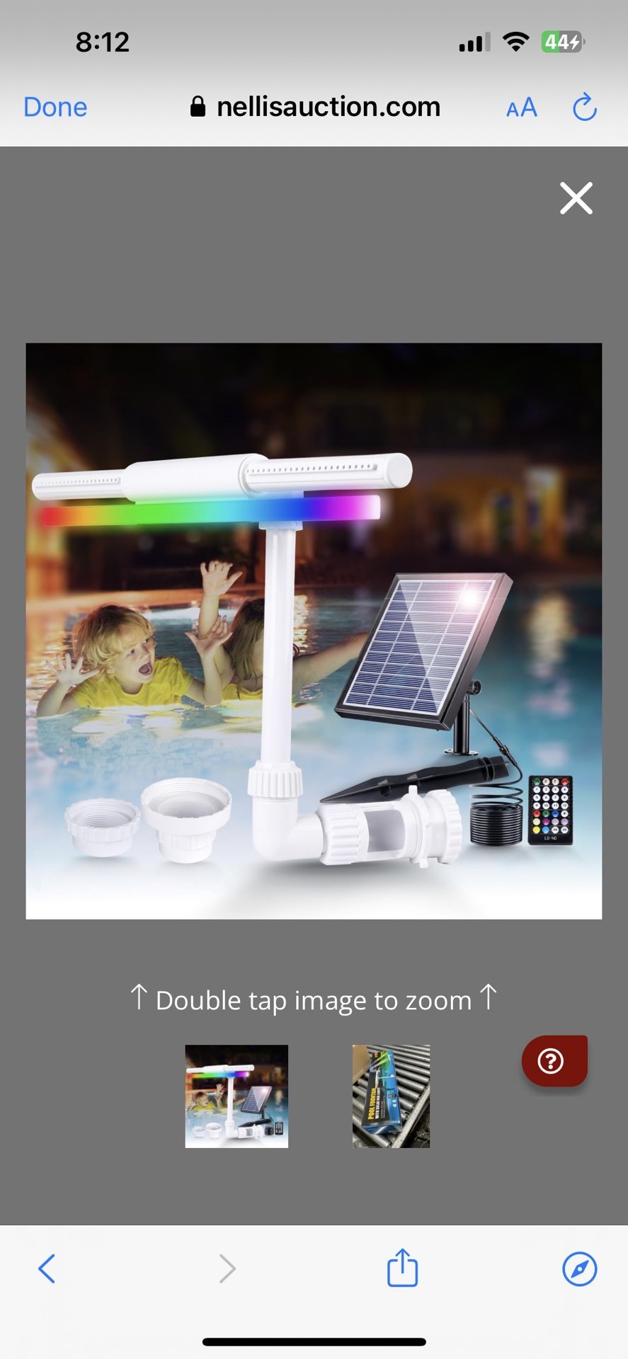 Solar RGB Pool Fountain For Above?Ground?&?Inground Pools – Dual Spray Waterfall & 360° Adjustable Pool Sprinkler Fountain With 22 Color Modes, 4H/6H 