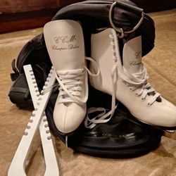 Champion Deluxe White Ice Skates