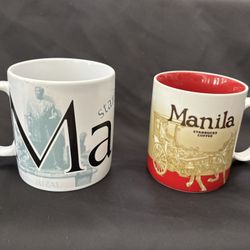 pair of 2 Starbucks Manila Philippines coffee mugs