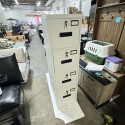 Metal Vertical File Storage Cabinet with 4 Drawer and 4 Lock,Office Home File Cabinet with Name Card Holder for A4 Letter/Legal Size, 14.96" W x 17.72