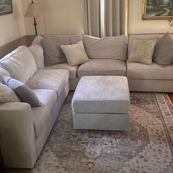 LoveSac Sactional Sectional Sofa - 6 Seats, 6 Sides, Sky Grey Velvet - Like New Condition  