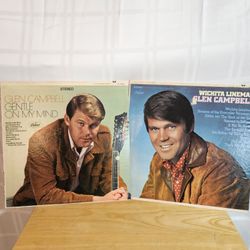 Glen Campbell vinyl record albums "Wichita Lineman" and "Gentle on my mind"