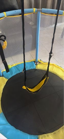 Kids Mini Trampoline with Safety Net and Swing