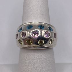 925 Multi Colored Stone Ring 