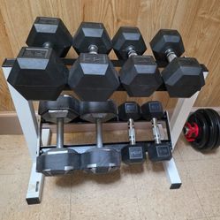 Home Gym Bundle: Dumbbells + Rack + EZ Curl Bar + Adjustable Bench - $300 (Greenpoint)