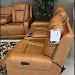 POWER RECLINING LİVİNG ROOM SET HEATED SEATS AND MASSAGE SOFA AND LOVESEAT WİTH İNTEREST FREE PAYMENT OPTİONS Game Plan 